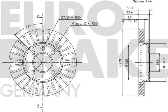 Eurobrake 5815204724 - Bremžu diski ps1.lv