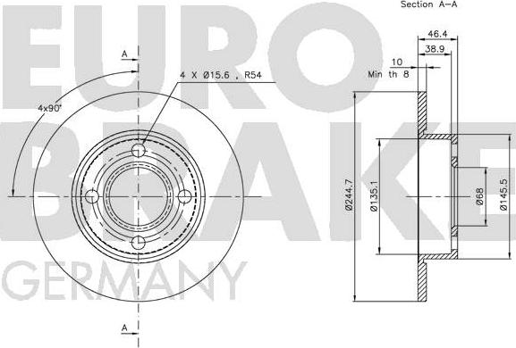 Eurobrake 5815204777 - Bremžu diski ps1.lv