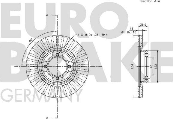 Eurobrake 5815205110 - Bremžu diski ps1.lv