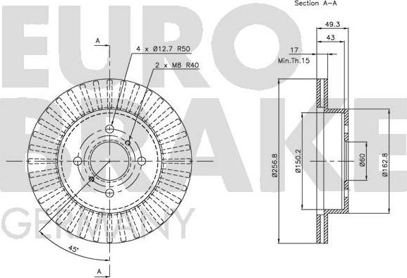 Eurobrake 5815205211 - Bremžu diski ps1.lv