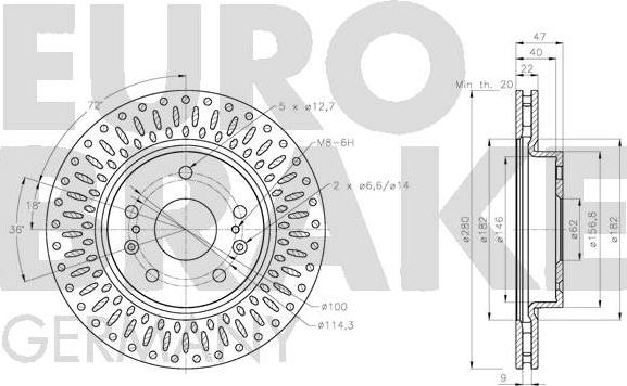 Eurobrake 5815205231 - Bremžu diski ps1.lv