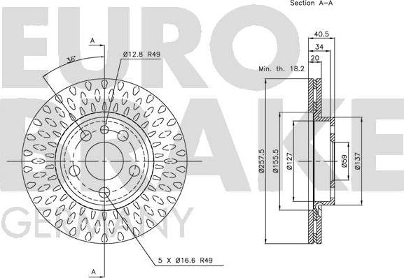 Eurobrake 5815201923 - Bremžu diski ps1.lv