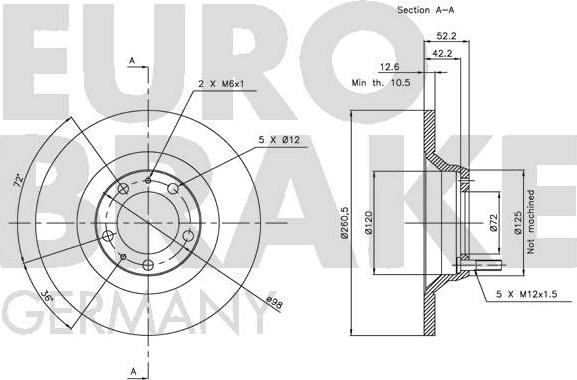 Eurobrake 5815201015 - Bremžu diski ps1.lv