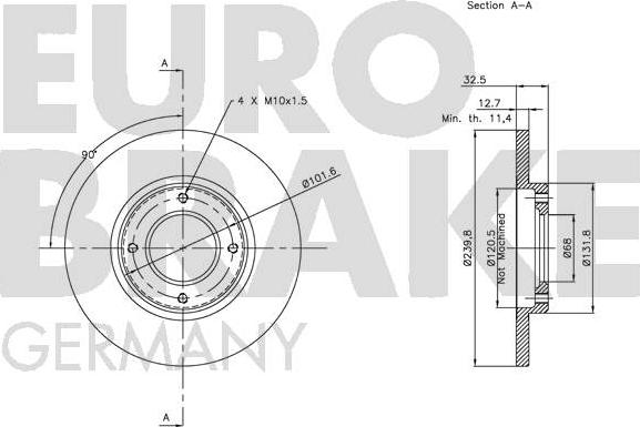 Eurobrake 5815201215 - Bremžu diski ps1.lv