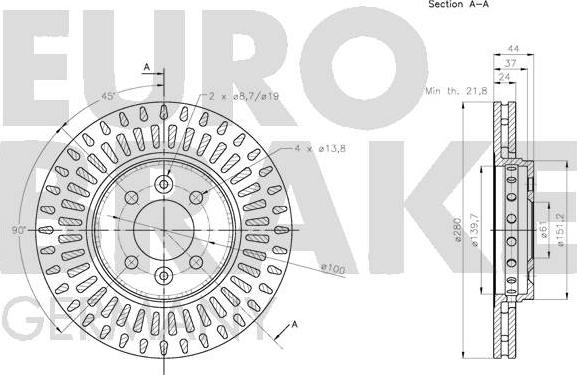 Eurobrake 5815203997 - Bremžu diski ps1.lv