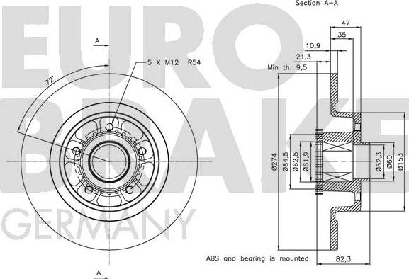 Eurobrake 5815203963 - Bremžu diski ps1.lv