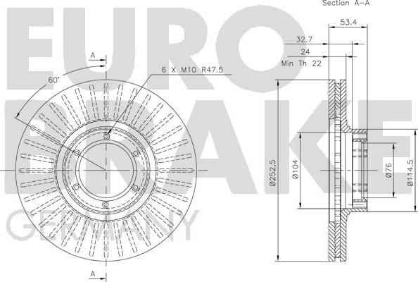 Eurobrake 5815203905 - Bremžu diski ps1.lv