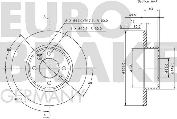 Eurobrake 5815203924 - Bremžu diski ps1.lv