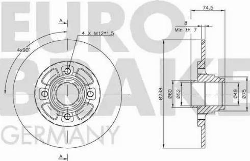 Eurobrake 5815203927 - Bremžu diski ps1.lv