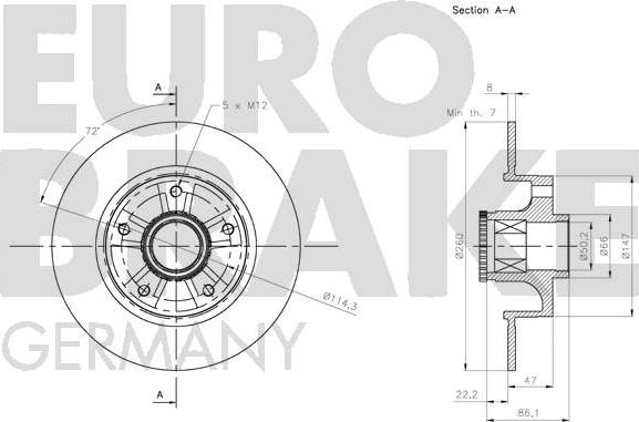 Eurobrake 5815203973 - Bremžu diski ps1.lv