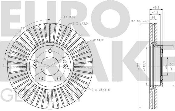 Eurobrake 5815203450 - Bremžu diski ps1.lv