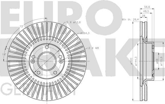 Eurobrake 5815203451 - Bremžu diski ps1.lv