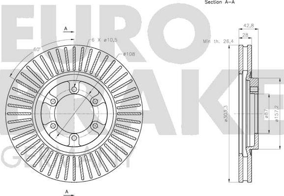 Eurobrake 5815203439 - Bremžu diski ps1.lv