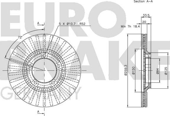 Eurobrake 5815203014 - Bremžu diski ps1.lv