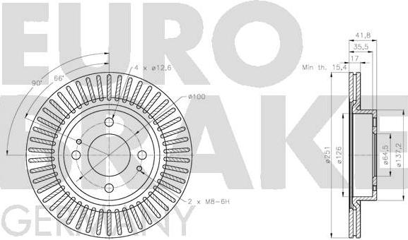 Eurobrake 5815203087 - Bremžu diski ps1.lv