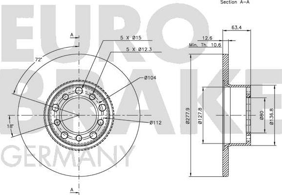 Eurobrake 5815203304 - Bremžu diski ps1.lv