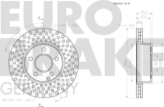 Eurobrake 58152033106 - Bremžu diski ps1.lv