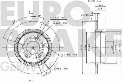 Eurobrake 5815203312 - Bremžu diski ps1.lv