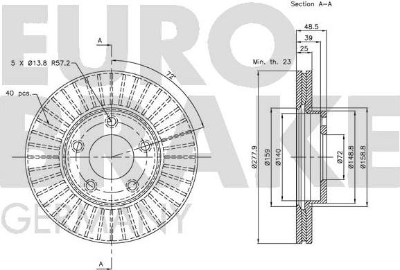 Eurobrake 5815203251 - Bremžu diski ps1.lv