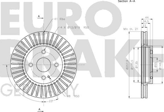 Eurobrake 5815203267 - Bremžu diski ps1.lv