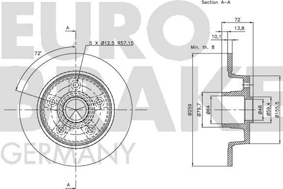 Eurobrake 5815203233 - Bremžu diski ps1.lv