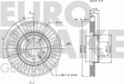 Eurobrake 5815203727 - Bremžu diski ps1.lv