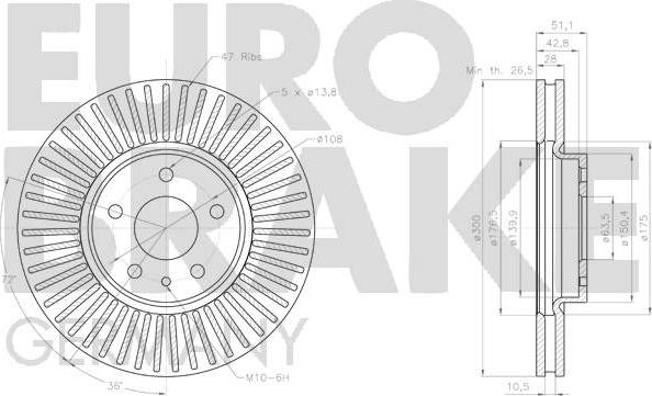 Eurobrake 5815202599 - Bremžu diski ps1.lv