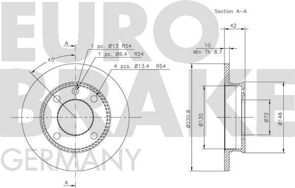 Eurobrake 5815202510 - Bremžu diski ps1.lv