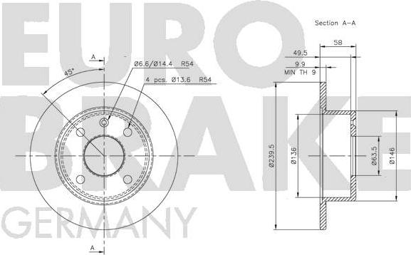 Eurobrake 5815202513 - Bremžu diski ps1.lv