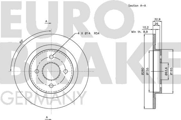 Eurobrake 5815202574 - Bremžu diski ps1.lv