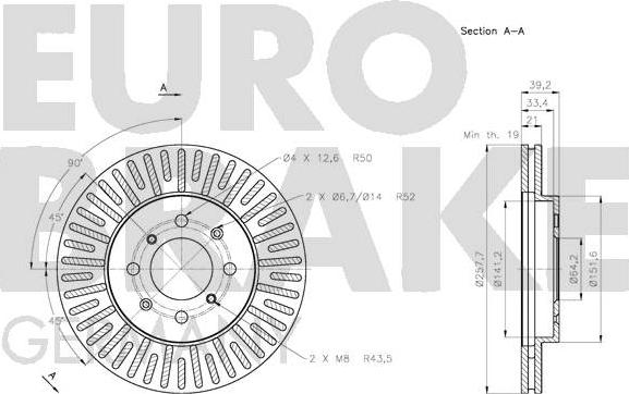 Eurobrake 5815202647 - Bremžu diski ps1.lv