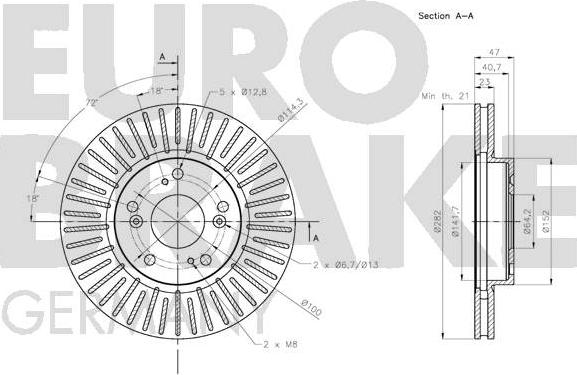 Eurobrake 5815202659 - Bremžu diski ps1.lv