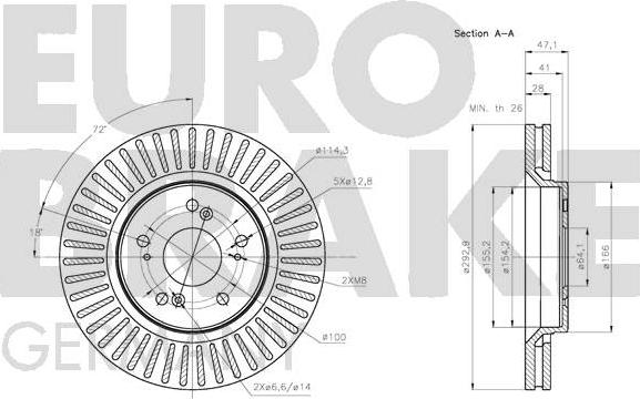 Eurobrake 5815202653 - Bremžu diski ps1.lv