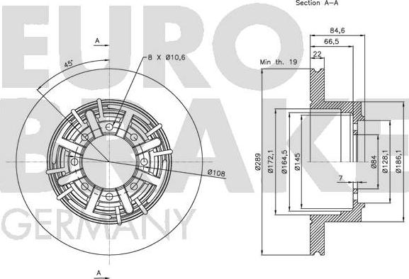 Eurobrake 5815202345 - Bremžu diski ps1.lv