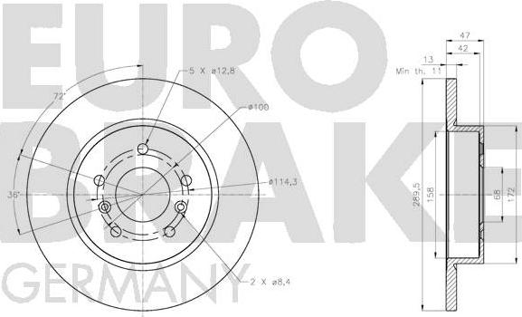 Eurobrake 5815202291 - Bremžu diski ps1.lv