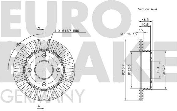 Eurobrake 5815202235 - Bremžu diski ps1.lv