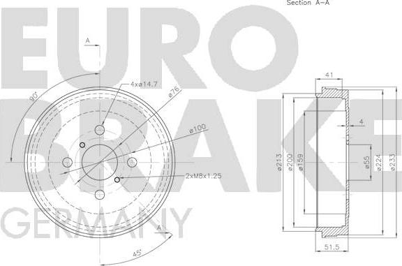 Eurobrake 5825254519 - Bremžu trumulis ps1.lv