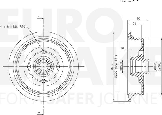 Eurobrake 5825254726 - Bremžu trumulis ps1.lv