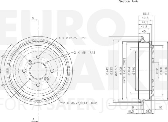 Eurobrake 5825255204 - Bremžu trumulis ps1.lv