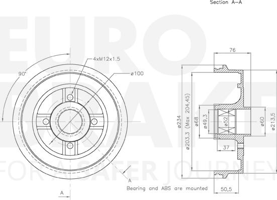 Eurobrake 5825253930 - Bremžu trumulis ps1.lv