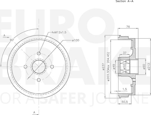 Eurobrake 5825253931 - Bremžu trumulis ps1.lv