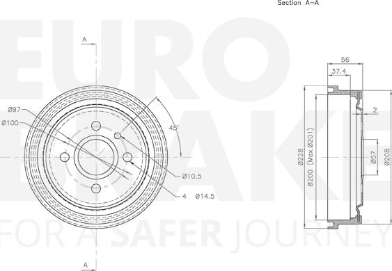 Eurobrake 5825253605 - Bremžu trumulis ps1.lv