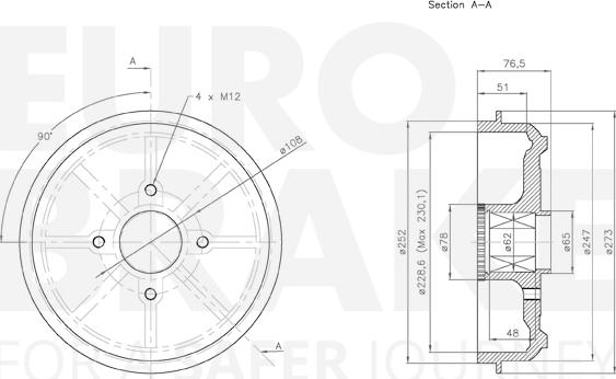 Eurobrake 5825253715 - Bremžu trumulis ps1.lv