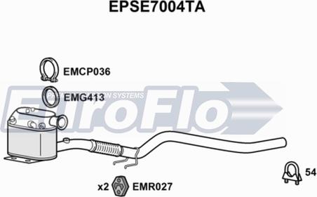 EuroFlo EPSE7004TA - Nosēdumu / Daļiņu filtrs, Izplūdes gāzu sistēma ps1.lv