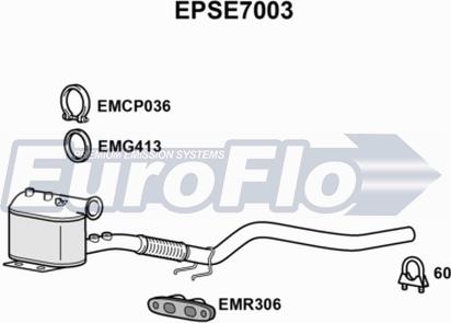 EuroFlo EPSE7003 - Nosēdumu / Daļiņu filtrs, Izplūdes gāzu sistēma ps1.lv