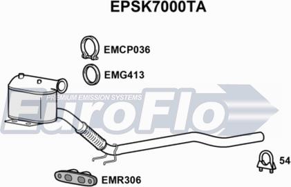 EuroFlo EPSK7000TA - Nosēdumu / Daļiņu filtrs, Izplūdes gāzu sistēma ps1.lv