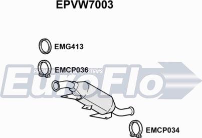 EuroFlo EPVW7003 - Nosēdumu / Daļiņu filtrs, Izplūdes gāzu sistēma ps1.lv