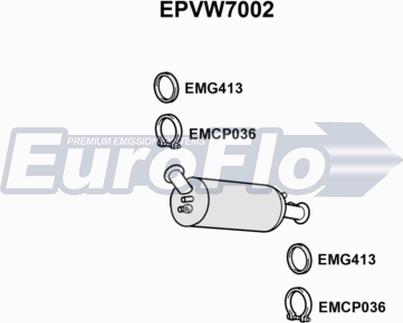 EuroFlo EPVW7002 - Nosēdumu / Daļiņu filtrs, Izplūdes gāzu sistēma ps1.lv