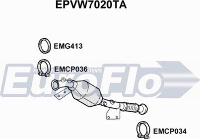 EuroFlo EPVW7020TA - Nosēdumu / Daļiņu filtrs, Izplūdes gāzu sistēma ps1.lv