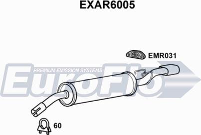 EuroFlo EXAR6005 - Izplūdes gāzu trokšņa slāpētājs (pēdējais) ps1.lv